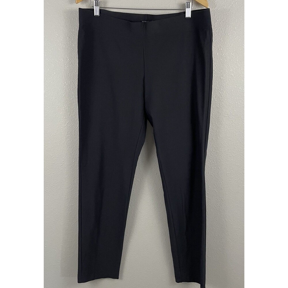 Eileen Fisher Womens L Gray Washable Stretch Crepe Pull On Pant
